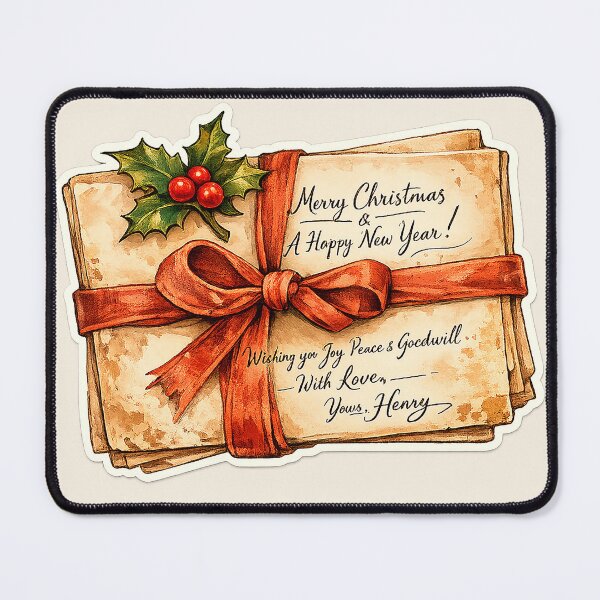 Item preview, Vintage Christmas Letters – Cozy Holiday Mail Sticker designed and sold by Iras-Art-Corner.