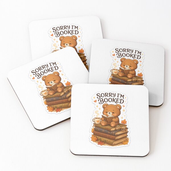 Item preview, Sorry I'm Booked | Cute Bear Book Lover Sticker designed and sold by DreamTags Studio.