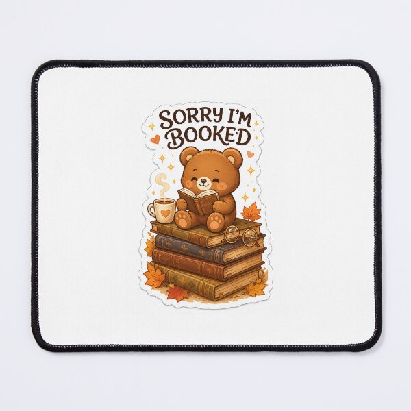 Item preview, Sorry I'm Booked | Cute Bear Book Lover Sticker designed and sold by DreamTags Studio.