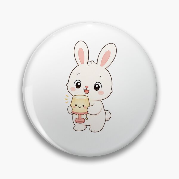 Item preview, Cute Bunny Holding Happy Lamp Kawaii Cartoon Cozy Design designed and sold by Seculinator.