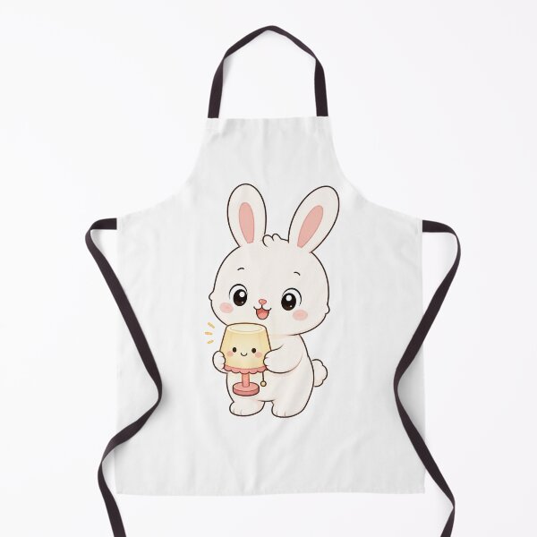 Item preview, Cute Bunny Holding Happy Lamp Kawaii Cartoon Cozy Design designed and sold by Seculinator.