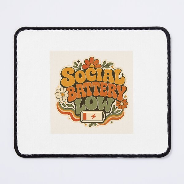 Item preview, Social Battery Low Retro Sticker designed and sold by WildBloom Prints.