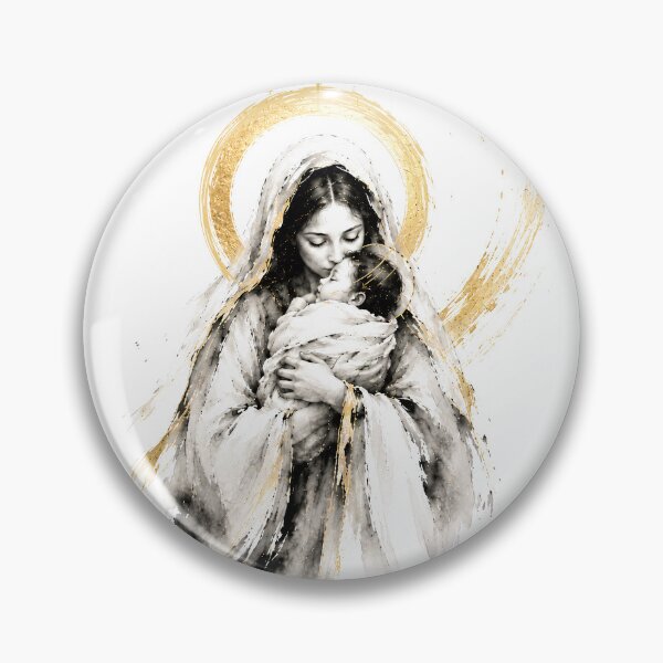 Item preview, Madonna and Child — Floating Ink Wash Nativity Art designed and sold by Phos Creatives.