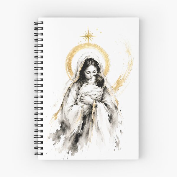 Item preview, Madonna and Child — Floating Ink Wash Nativity Art designed and sold by Phos Creatives.