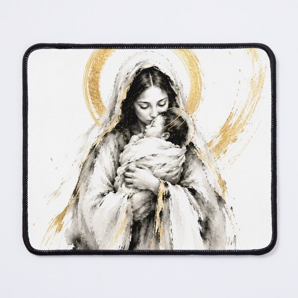 Item preview, Madonna and Child — Floating Ink Wash Nativity Art designed and sold by Phos Creatives.