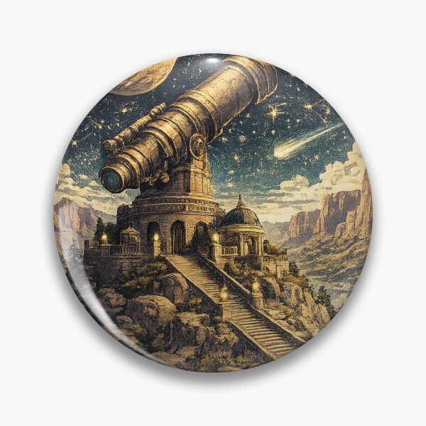 Item preview, Steampunk Observatory Telescope Planets - Fantasy Sci-Fi designed and sold by irfanshikh.