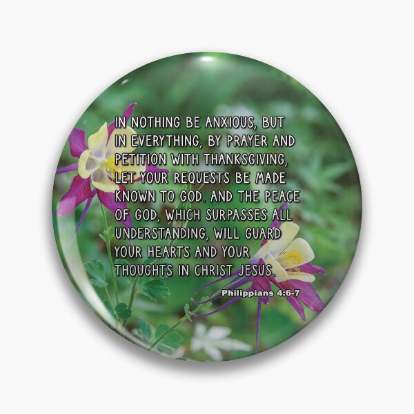 Item preview, Philippians 4:6-7 In Nothing Be Anxious - Columbine Flower Photograph designed and sold by InsprtnlArtbyDP.
