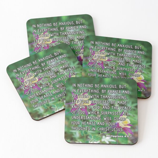Item preview, Philippians 4:6-7 In Nothing Be Anxious - Columbine Flower Photograph designed and sold by InsprtnlArtbyDP.