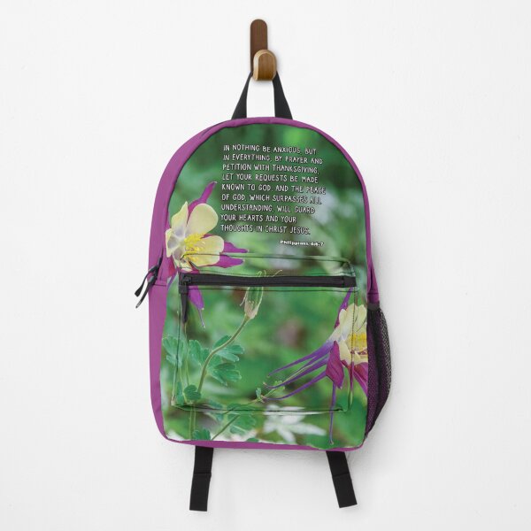 Item preview, Philippians 4:6-7 In Nothing Be Anxious - Columbine Flower Photograph designed and sold by InsprtnlArtbyDP.