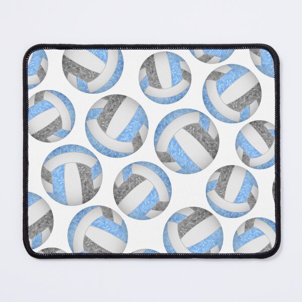Item preview, Girly volleyballs pattern with light blue & gray team colors  designed and sold by katzdzynes.