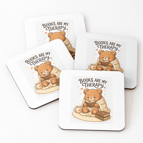 Item preview, Books Are My Therapy | Cute Bear Reading Sticker designed and sold by DreamTags Studio.
