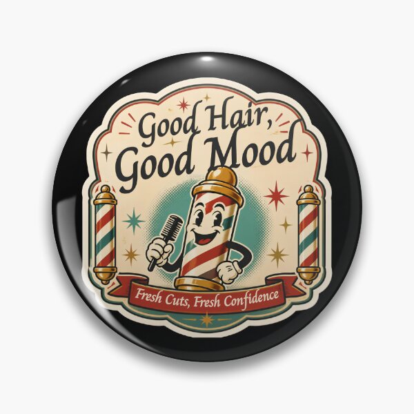 Item preview, Good Hair Mood Retro Cartoon Barber Desing designed and sold by Barber MD Culture.