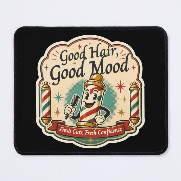 Item preview, Good Hair Mood Retro Cartoon Barber Desing designed and sold by Barber MD Culture.