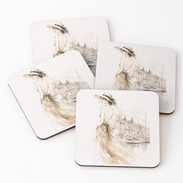 Item preview, Elegant fashion woman in Monaco – Luxury Fashion Watercolor Art. designed and sold by NewtBoo.