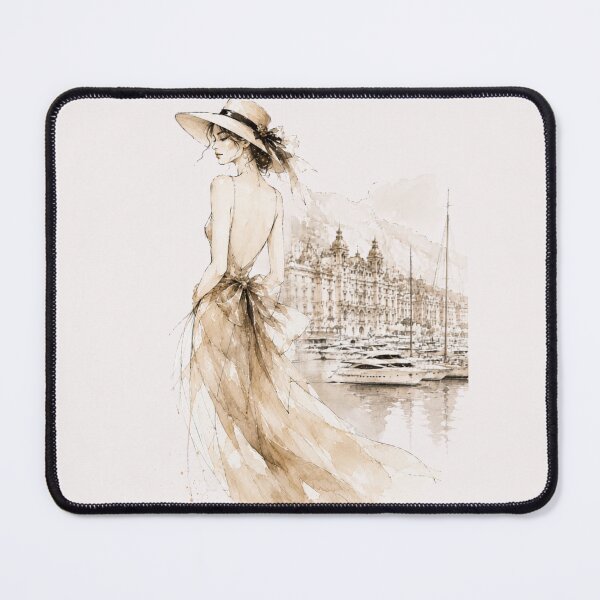 Item preview, Elegant fashion woman in Monaco – Luxury Fashion Watercolor Art. designed and sold by NewtBoo.
