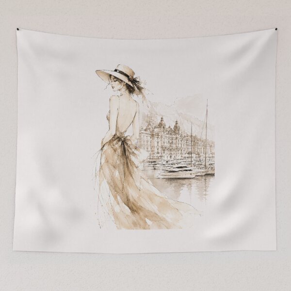 Item preview, Elegant fashion woman in Monaco – Luxury Fashion Watercolor Art. designed and sold by NewtBoo.