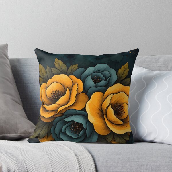 Item preview, Hearts 9 - Dark Teal and Yellow Rose Heart Art designed and sold by NikaNavi.