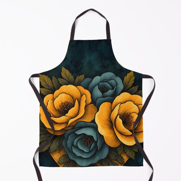 Item preview, Hearts 9 - Dark Teal and Yellow Rose Heart Art designed and sold by NikaNavi.