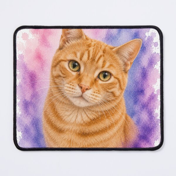 Item preview, Orange Tabby Cat Watercolor Portrait designed and sold by Mikena1996.