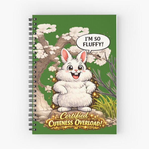 Item preview, Certified Cuteness Overload – Fluffy Rabbit Art with Golden Glow Tagline designed and sold by EdgeSphere.