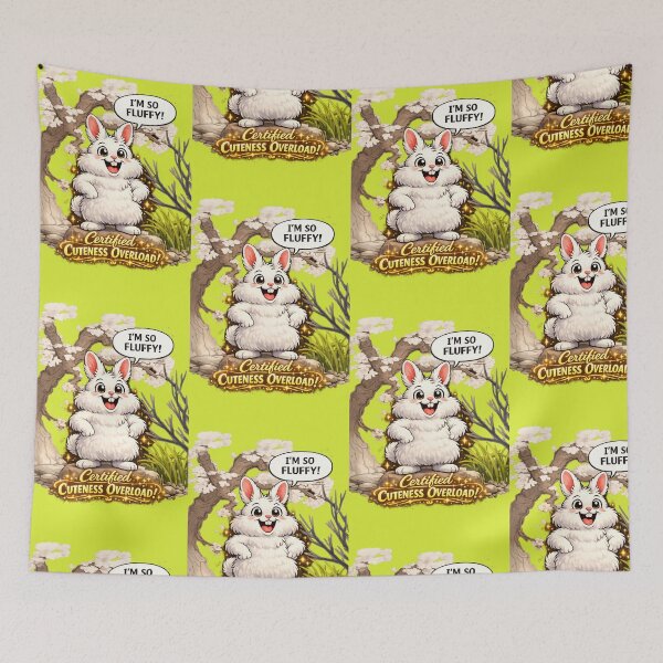Item preview, Certified Cuteness Overload – Fluffy Rabbit Art with Golden Glow Tagline designed and sold by EdgeSphere.