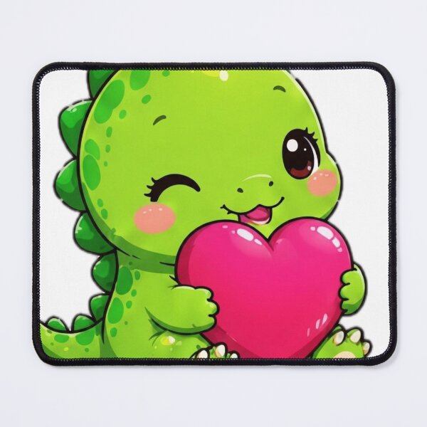 Item preview, Cute Kawaii Baby Dinosaur Holding Heart Sticker designed and sold by DailyDoodlesBySumbul.