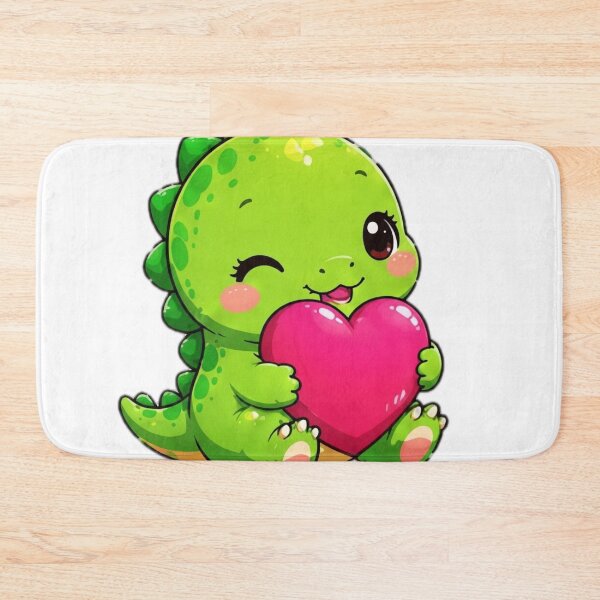 Item preview, Cute Kawaii Baby Dinosaur Holding Heart Sticker designed and sold by DailyDoodlesBySumbul.