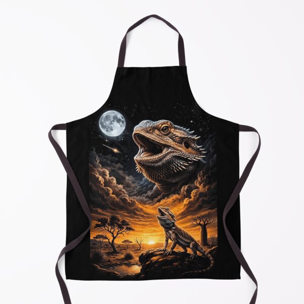 Item preview, Majestic Bearded Dragon Howling At Moon Lizard Sunset designed and sold by d247.