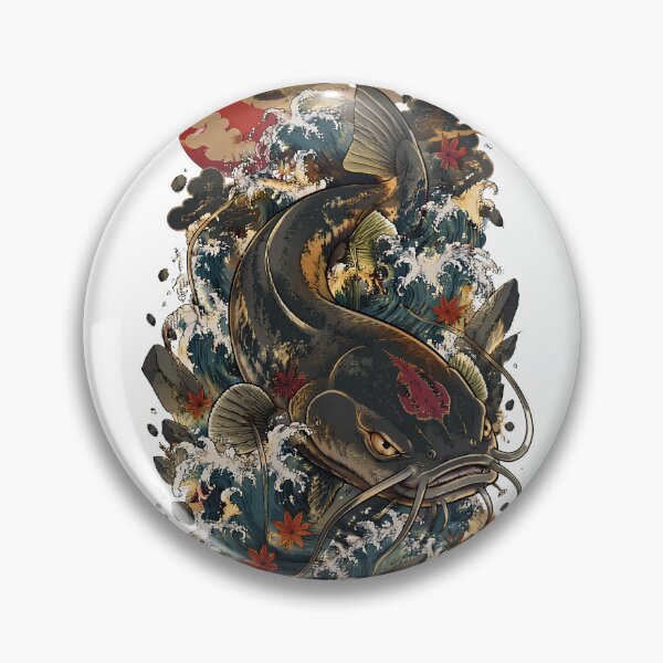Item preview, Namazu Giant Catfish | Japanese Folklore Ukiyo-e Wave Art designed and sold by kaxymax.