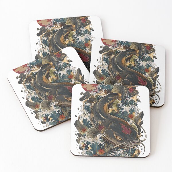 Item preview, Namazu Giant Catfish | Japanese Folklore Ukiyo-e Wave Art designed and sold by kaxymax.