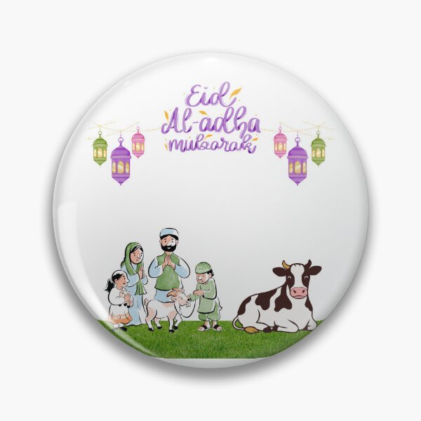 Item preview, Eid Ul Adha Mubarak Cute Family with Goat & Cow Design – Islamic Festival Aesthetic for Stickers, T-Shirts & Gifts designed and sold by SyedaPrints.