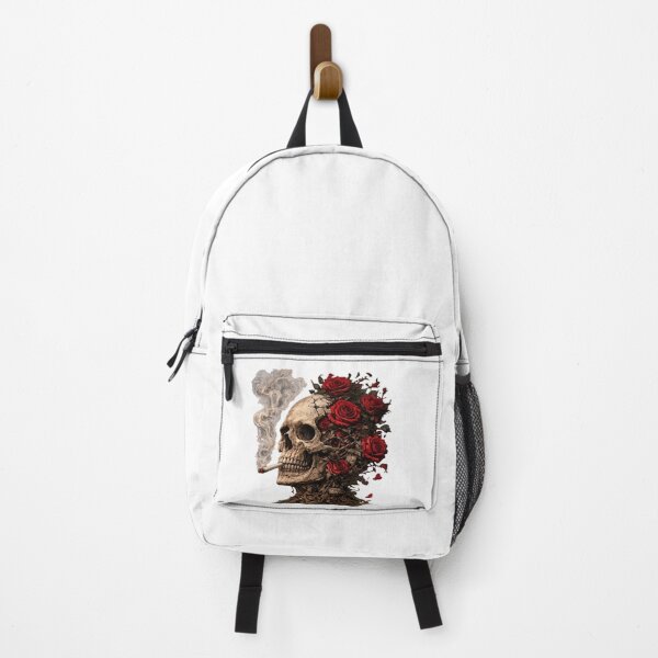 Item preview, Smoking Skull and Red Roses Gothic Artwork designed and sold by smartprintuk.