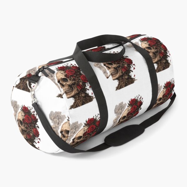 Item preview, Smoking Skull and Red Roses Gothic Artwork designed and sold by smartprintuk.