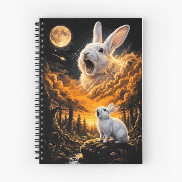 Item preview, Mystic Rabbit Howling At Moon Forest Art designed and sold by d247.