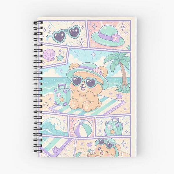 Item preview, Kawaii Bear Beach Vacation Comic Panel designed and sold by Gift Phrase Studio.