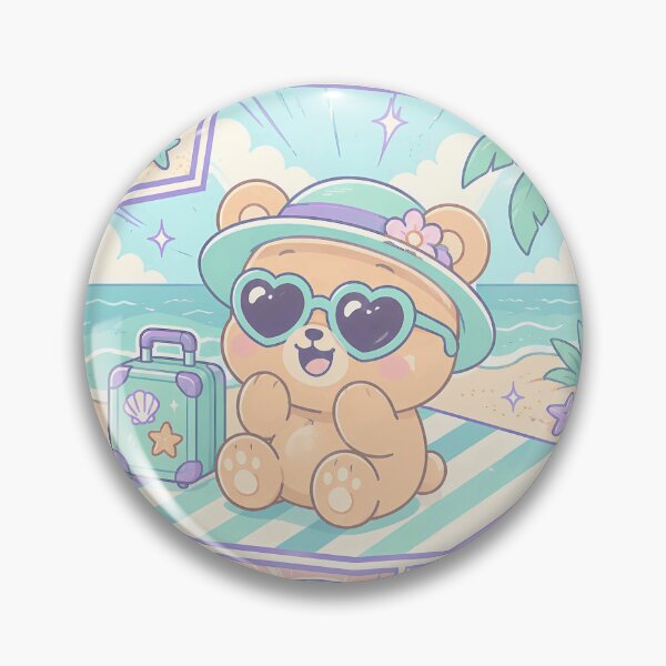 Item preview, Kawaii Bear Beach Vacation Comic Panel designed and sold by Gift Phrase Studio.
