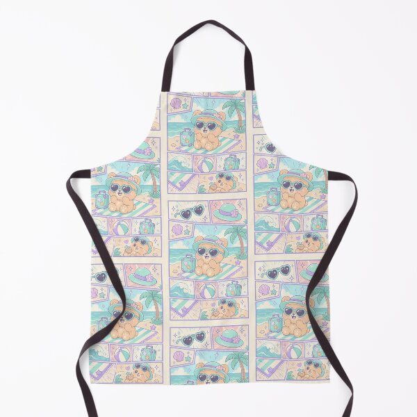 Item preview, Kawaii Bear Beach Vacation Comic Panel designed and sold by Gift Phrase Studio.