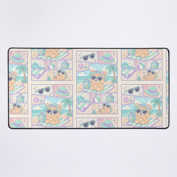 Item preview, Kawaii Bear Beach Vacation Comic Panel designed and sold by Gift Phrase Studio.
