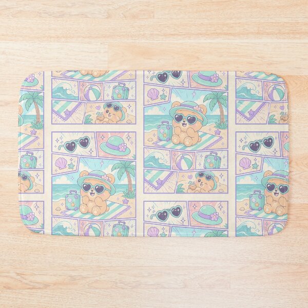 Item preview, Kawaii Bear Beach Vacation Comic Panel designed and sold by Magmashup.