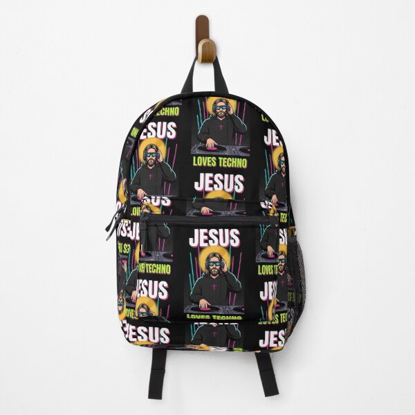 Item preview, Jesus Loves Techno DJ Rave EDM Festival designed and sold by SPAZE-Typo.