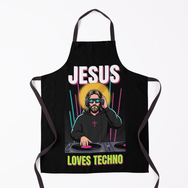 Item preview, Jesus Loves Techno DJ Rave EDM Festival designed and sold by SPAZE-Typo.