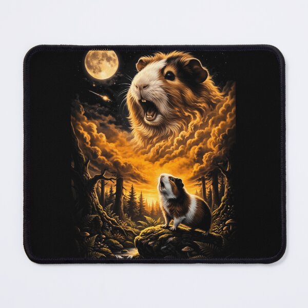 Item preview, Fantasy Guinea Pig Howling At Moon Forest designed and sold by d247.