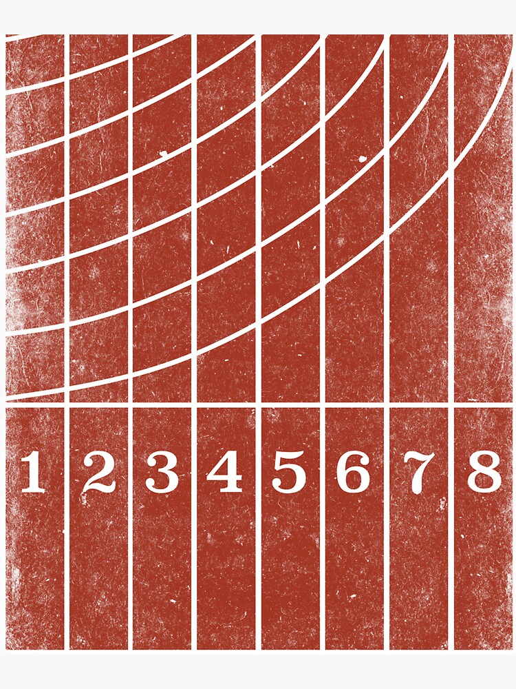 Red Running Track Distressed Style by awkwarddesignco