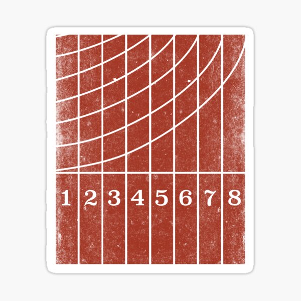 Red Running Track Distressed Style Sticker