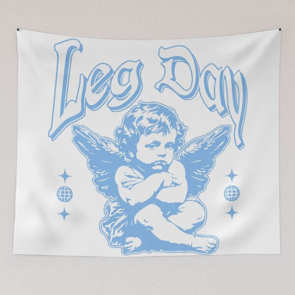 Item preview, Leg Day Angel Vintage Gym Aesthetic Graphic Tee designed and sold by musclegirly.