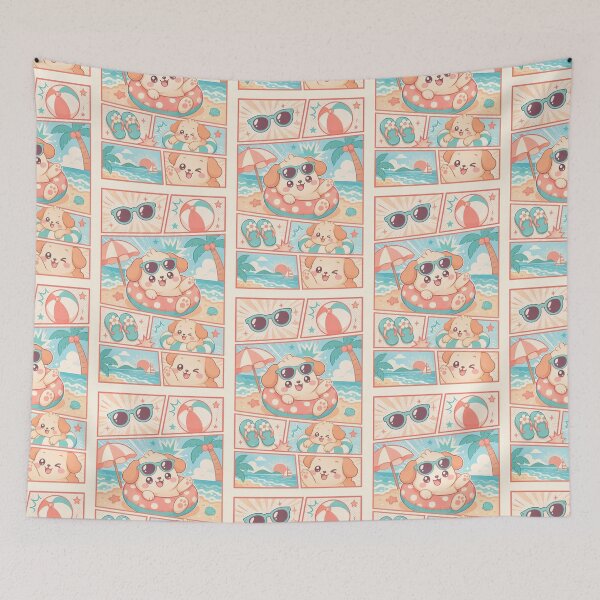 Item preview, Kawaii Puppy Summer Vacation designed and sold by Gift Phrase Studio.