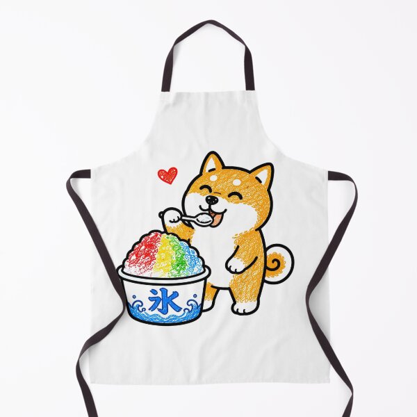 Item preview, Happy Shiba Inu Eating Rainbow Shaved Ice Japanese Kakigori Kawaii Summer Illustration designed and sold by Tiny Paw by jojojo Studio.