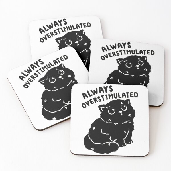 Item preview, Always Overstimulated Cute Black Cat Art designed and sold by SarvynStudio.