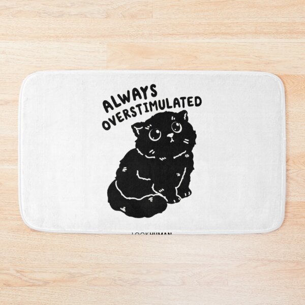 Item preview, Always Overstimulated Cute Black Cat Art designed and sold by SarvynStudio.