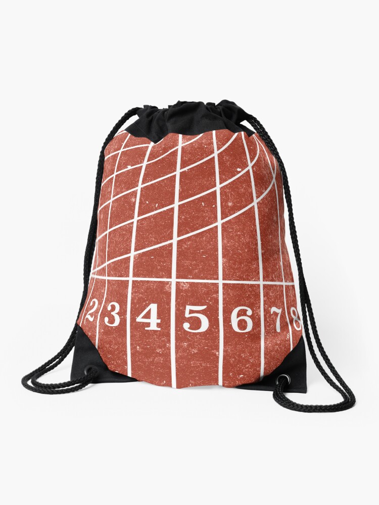 Thumbnail 1 of 3, Drawstring Bag, Red Running Track Distressed Style designed and sold by awkwarddesignco.